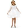 imageK KomForme Mary Jane Shoes with Low Heel Rhinestones Princess Flats Dress Pump Shoes for Little KidBig KidCream