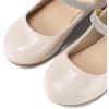 imageK KomForme Mary Jane Shoes with Low Heel Rhinestones Princess Flats Dress Pump Shoes for Little KidBig KidCream