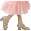 imageK KomForme Mary Jane Shoes with Low Heel Rhinestones Princess Flats Dress Pump Shoes for Little KidBig KidGold Glitter