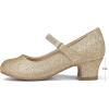 imageK KomForme Mary Jane Shoes with Low Heel Rhinestones Princess Flats Dress Pump Shoes for Little KidBig KidGold Glitter