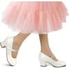 imageK KomForme Mary Jane Shoes with Low Heel Rhinestones Princess Flats Dress Pump Shoes for Little KidBig KidIvory White