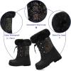 imageK KomForme Boys ampamp Girls Snow Boots Insulated Fur Lined Warm AntiSlip Waterproof Winter Boot ToddlerLittle KidBig KidBlack Glitter