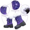 imageK KomForme Boys ampamp Girls Snow Boots Insulated Fur Lined Warm AntiSlip Waterproof Winter Boot ToddlerLittle KidBig KidPurple