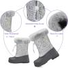 imageK KomForme Boys ampamp Girls Snow Boots Insulated Fur Lined Warm AntiSlip Waterproof Winter Boot ToddlerLittle KidBig KidSilver