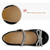 imageK KomForme Girls Bow Mary Jane Dress Shoes Ballet Princess Flats with Rhinestone Strap for Party Wedding School ToddlerLittle KidBig KidBlack