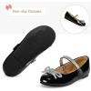 imageK KomForme Girls Bow Mary Jane Dress Shoes Ballet Princess Flats with Rhinestone Strap for Party Wedding School ToddlerLittle KidBig KidBlack