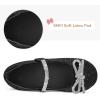 imageK KomForme Girls Bow Mary Jane Dress Shoes Ballet Princess Flats with Rhinestone Strap for Party Wedding School ToddlerLittle KidBig KidBlack Glitter