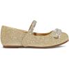 imageK KomForme Girls Bow Mary Jane Dress Shoes Ballet Princess Flats with Rhinestone Strap for Party Wedding School ToddlerLittle KidBig KidGold Glitter