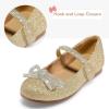 imageK KomForme Girls Bow Mary Jane Dress Shoes Ballet Princess Flats with Rhinestone Strap for Party Wedding School ToddlerLittle KidBig KidGold Glitter