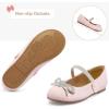 imageK KomForme Girls Bow Mary Jane Dress Shoes Ballet Princess Flats with Rhinestone Strap for Party Wedding School ToddlerLittle KidBig KidPink