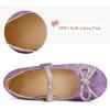 imageK KomForme Girls Bow Mary Jane Dress Shoes Ballet Princess Flats with Rhinestone Strap for Party Wedding School ToddlerLittle KidBig KidPurple Glitter