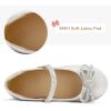 imageK KomForme Girls Bow Mary Jane Dress Shoes Ballet Princess Flats with Rhinestone Strap for Party Wedding School ToddlerLittle KidBig KidSilver Glitter