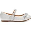 imageK KomForme Girls Bow Mary Jane Dress Shoes Ballet Princess Flats with Rhinestone Strap for Party Wedding School ToddlerLittle KidBig KidSilver Glitter