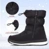 imageK KomForme Kids Snow Boots for Boys Girls Toddler Winter Outdoor Boots Waterproof with Fur Lined ToddlerLittle KidBig KidBlack Rain Cloth