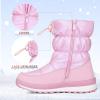 imageK KomForme Kids Snow Boots for Boys Girls Toddler Winter Outdoor Boots Waterproof with Fur Lined ToddlerLittle KidBig KidPearl Pink