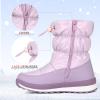 imageK KomForme Kids Snow Boots for Boys Girls Toddler Winter Outdoor Boots Waterproof with Fur Lined ToddlerLittle KidBig KidPearl Purple