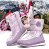 imageK KomForme Kids Snow Boots for Boys Girls Toddler Winter Outdoor Boots Waterproof with Fur Lined ToddlerLittle KidBig KidPearl Purple
