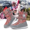 imageK KomForme Kids Snow Boots for Boys Girls Toddler Winter Outdoor Boots Waterproof with Fur Lined ToddlerLittle KidBig KidSpider Print Red