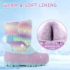 imageK KomForme Waterproof Girls Snow Boots with Faux Fur Lining Warm Winter Shoes for Kids ToddlerLittle KidBig KidGradient Glitter