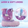 imageK KomForme Waterproof Girls Snow Boots with Faux Fur Lining Warm Winter Shoes for Kids ToddlerLittle KidBig KidPurple Unicorn