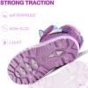 imageK KomForme Waterproof Girls Snow Boots with Faux Fur Lining Warm Winter Shoes for Kids ToddlerLittle KidBig KidPurple Unicorn