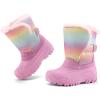 imageK KomForme Waterproof Girls Snow Boots with Faux Fur Lining Warm Winter Shoes for Kids ToddlerLittle KidBig KidRainbow Glitter