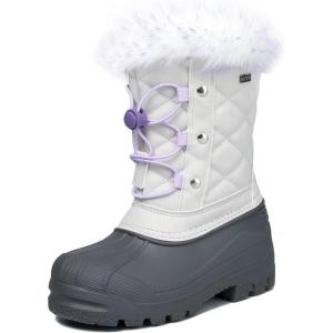 imageK KomForme Boys ampamp Girls Snow Boots Insulated Fur Lined Warm AntiSlip Waterproof Winter Boot ToddlerLittle KidBig KidGrey