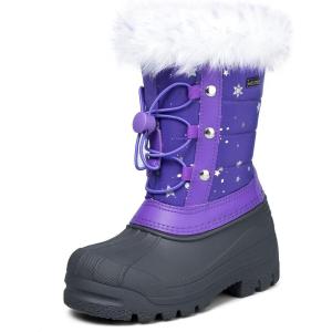 imageK KomForme Boys ampamp Girls Snow Boots Insulated Fur Lined Warm AntiSlip Waterproof Winter Boot ToddlerLittle KidBig KidPurple