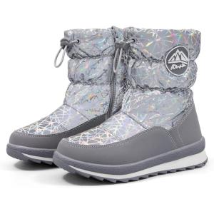 imageK KomForme Kids Snow Boots for Boys Girls Toddler Winter Outdoor Boots Waterproof with Fur Lined ToddlerLittle KidBig KidSpider Print