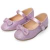 imageK KomForme Girls Ballet Flats NonSlip Soft Mary Jane Walking Party Dress Shoes for ToddlerLittle KidBig KidPurple Glitter