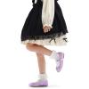 imageK KomForme Girls Ballet Flats NonSlip Soft Mary Jane Walking Party Dress Shoes for ToddlerLittle KidBig KidPurple Glitter
