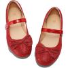 imageK KomForme Girls Ballet Flats NonSlip Soft Mary Jane Walking Party Dress Shoes for ToddlerLittle KidBig KidRed Glitter