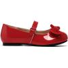 imageK KomForme Girls Ballet Flats NonSlip Soft Mary Jane Walking Party Dress Shoes for ToddlerLittle KidBig KidRed Patent