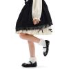 imageK KomForme Girls Ballet Flats NonSlip Soft Mary Jane Walking Party Dress Shoes for ToddlerLittle KidBig KidSilk Black