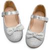 imageK KomForme Girls Ballet Flats NonSlip Soft Mary Jane Walking Party Dress Shoes for ToddlerLittle KidBig KidSilver Glitter