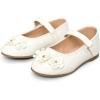 imageK KomForme Girls Ballet Flats NonSlip Soft Mary Jane Walking Party Dress Shoes for ToddlerLittle KidBig KidWhite Flower