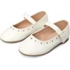 imageK KomForme Girls Ballet Flats NonSlip Soft Mary Jane Walking Party Dress Shoes for ToddlerLittle KidBig KidWhite Heart