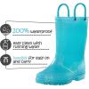 imageK KomForme Girls Rain BootsKids Glitter Waterproof Boots with Easyon HandlesLake Blue