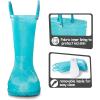 imageK KomForme Girls Rain BootsKids Glitter Waterproof Boots with Easyon HandlesLake Blue