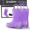 imageK KomForme Girls Rain BootsKids Glitter Waterproof Boots with Easyon HandlesPurple