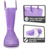 imageK KomForme Girls Rain BootsKids Glitter Waterproof Boots with Easyon HandlesPurple