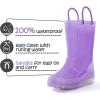 imageK KomForme Girls Rain BootsKids Glitter Waterproof Boots with Easyon HandlesPurple