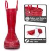 imageK KomForme Girls Rain BootsKids Glitter Waterproof Boots with Easyon HandlesRed
