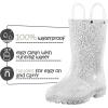 imageK KomForme Girls Rain BootsKids Glitter Waterproof Boots with Easyon HandlesSilver