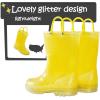 imageK KomForme Girls Rain BootsKids Glitter Waterproof Boots with Easyon HandlesYellow