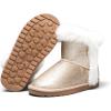 imageK KomForme Girls Snow Boots Warm Fur Lined Glitter Strap Winter Shoes Lightweight with HookandloopToddlerLittle KidsBig KidsNew Golden