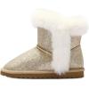 imageK KomForme Girls Snow Boots Warm Fur Lined Glitter Strap Winter Shoes Lightweight with HookandloopToddlerLittle KidsBig KidsNew Golden