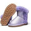 imageK KomForme Girls Snow Boots Warm Fur Lined Glitter Strap Winter Shoes Lightweight with HookandloopToddlerLittle KidsBig KidsNew Purple