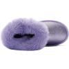 imageK KomForme Girls Snow Boots Warm Fur Lined Glitter Strap Winter Shoes Lightweight with HookandloopToddlerLittle KidsBig KidsNew Purple