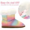 imageK KomForme Girls Snow Boots Warm Fur Lined Glitter Strap Winter Shoes Lightweight with HookandloopToddlerLittle KidsBig KidsNew Rainbow